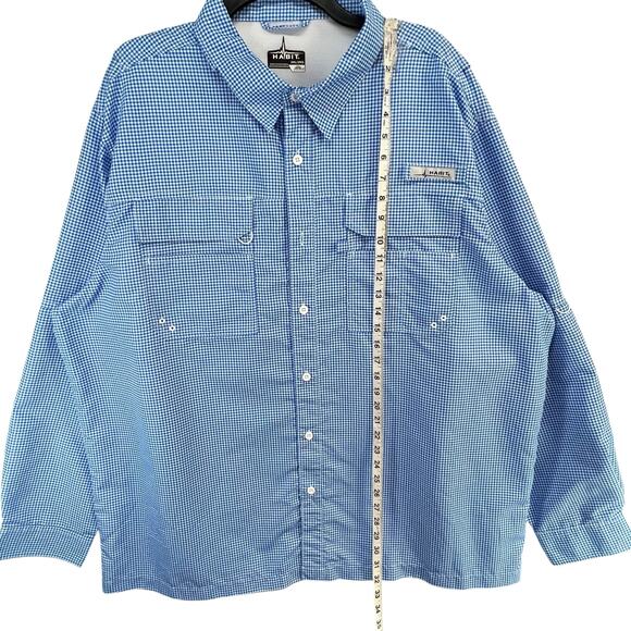 Habit River Guide Fishing Shirt Mens 2XL Blue Check Vented UV Lakeside Outdoors - Picture 8 of 13